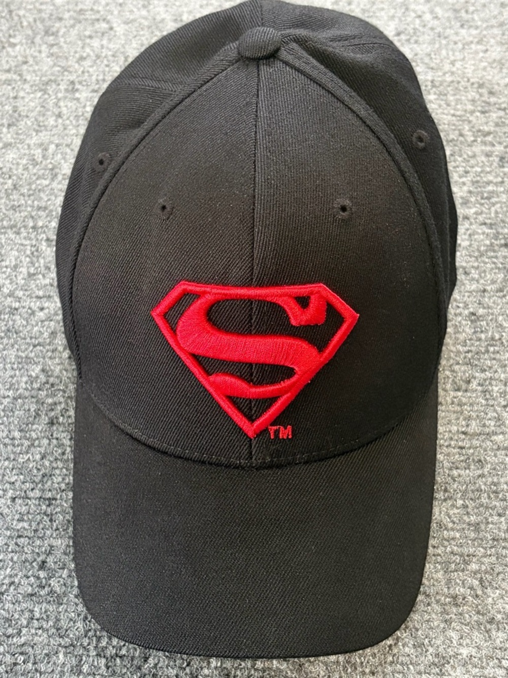 Superman Hat Cap DC Comics Justice League Black Red Fitted M - XL 57-59cm